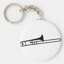 icône noire d'instrument de trombone porte-clés