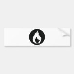 icône noire du feu autocollant pour voiture