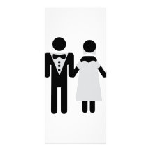 icône nuptiale de couples carte double en  couleur