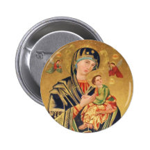 Icône orthodoxe russe - Vierge Marie et bébé Jésus Badge Avec Épingle