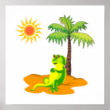 Iguane dans le désert affiches