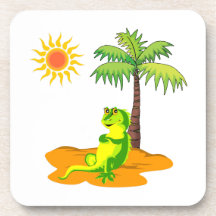 Iguane dans le désert sous-bock