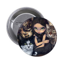 "Il est tout bouton au sujet de chats" Pin's