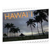 Île de carte postale d'anniversaire de statehood c