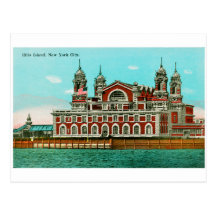 Île d'Ellis vintage, New York City Carte Postale
