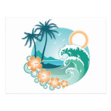 Île tropicale carte postale