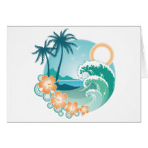 Île tropicale cartes de vœux