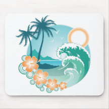 Île tropicale tapis de souris