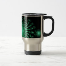 Îles vertes de fractale sur le noir - art abstrait tasse