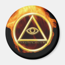Illuminati sur le feu magnets pour réfrigérateur