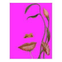 Illusion de fleur de visage carte postale