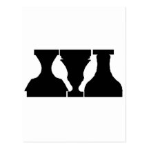 Illusion optique avec des oiseaux et des urnes carte postale