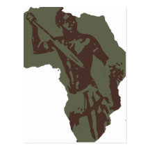 Illustration africaine de guerrier de carte de l'A Cartes Postales