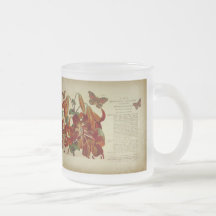 Illustration botanique de lis tigré vintage mug à café