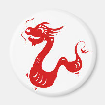 ILLUSTRATION CHINOISE DU DRAGON PAPERCUT DE ZODIAQ MAGNETS POUR RÉFRIGÉRATEUR