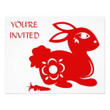 ILLUSTRATION CHINOISE DU LAPIN PAPERCUT DE ZODIAQU INVITATIONS