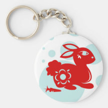 ILLUSTRATION CHINOISE DU LAPIN PAPERCUT DE ZODIAQU PORTE-CLÉS
