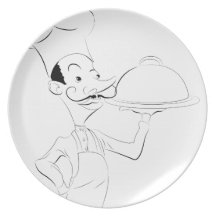 Illustration de chef assiettes