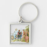 Illustration de Jacques Cartier conversant avec Porte-clefs