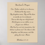 Illustration encadrée de vers de bible, Prayer de  Poster