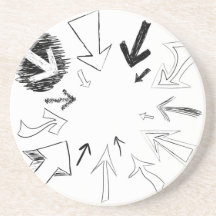 Illustration gribouillée de flèches dessous de verres