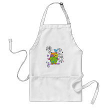 Illustration lunatique de hibou tablier