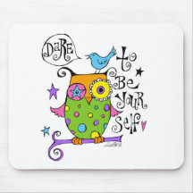 Illustration lunatique de hibou tapis de souris