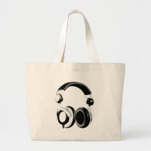Illustration noire et blanche d'écouteur sac