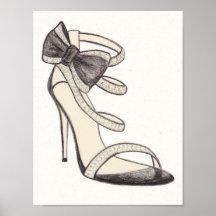 Illustration originale de mode de chaussure de Val Posters