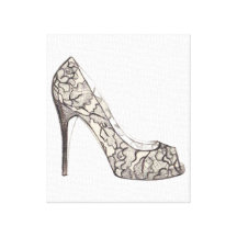 Illustration originale de mode de chaussure de Val Toiles Tendues Sur Châssis