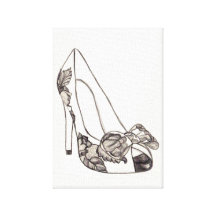 Illustration originale de mode de chaussure de Val Toile Tendue Sur Châssis