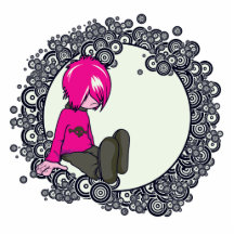 illustration triste de vecteur d'enfant d'emo photo sculpture