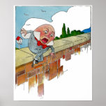 Illustration vintage de comptine de Humpty Dumpty Posters