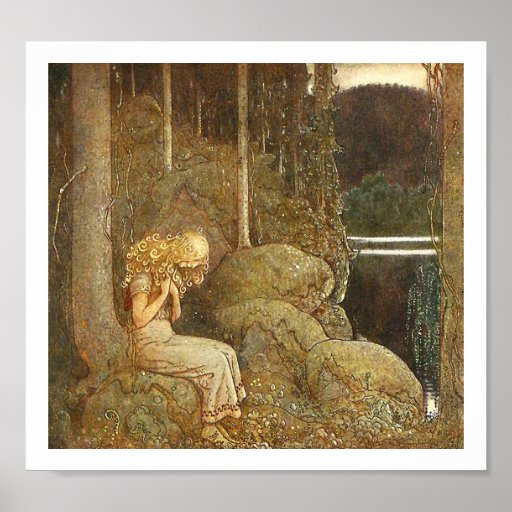 Illustration vintage de conte de fées de John Baue Affiches