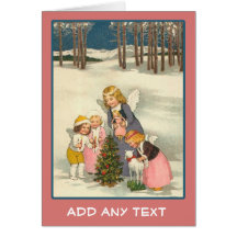 Illustration vintage mignonne sur le carte de fin 