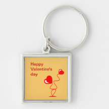 Illustrations romantiques avec deux coeurs porte-clefs