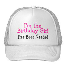 Im la bière libre de fille d'anniversaire requise casquettes