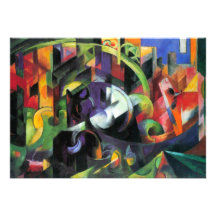 Image avec des bétail par Franz Marc ; MIT Rinder  Invitations