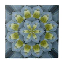 Image bleue 2 de mandala d'hortensia carreau en céramique