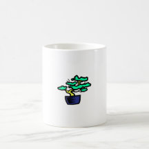 Image bleue abstraite de graphique de pot de bonsa tasse