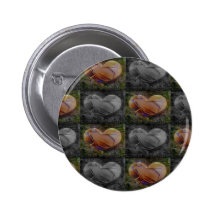 Image Checkered de coeur dans la pêche et le gris Pin's Avec Agrafe