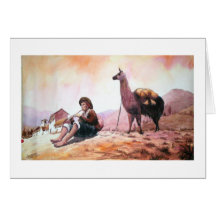 Image de lama de Cusco Pérou Carte De Vœux