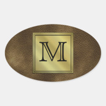 Image faite sur commande imprimée de monogramme. B Stickers Ovales