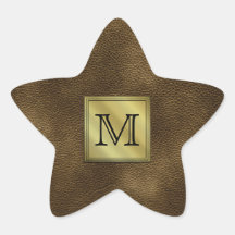Image faite sur commande imprimée de monogramme. B Autocollant En Étoile