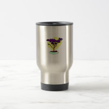 Image graphique droite de bonsaïs pourpres tasses