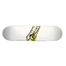 image jaune stylisée de graphique de trombone plateaux de skate