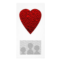 Image rouge lumineuse de coeur cartes de vœux avec photo