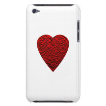 Image rouge lumineuse de coeur coque barely there iPod