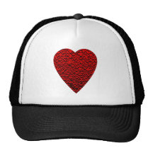 Image rouge lumineuse de coeur casquettes