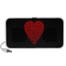 Image rouge lumineuse de coeur mini haut-parleur